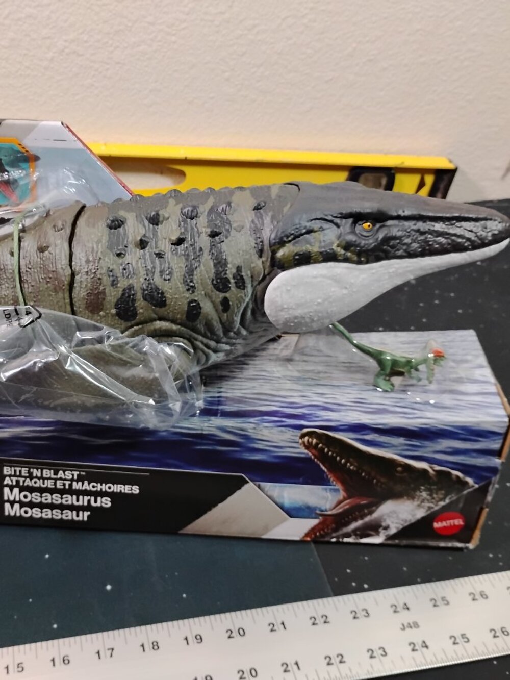 Mattel Jurassic World Rebirth Bite N Blast Mosasaurus Action Figure & Mini
